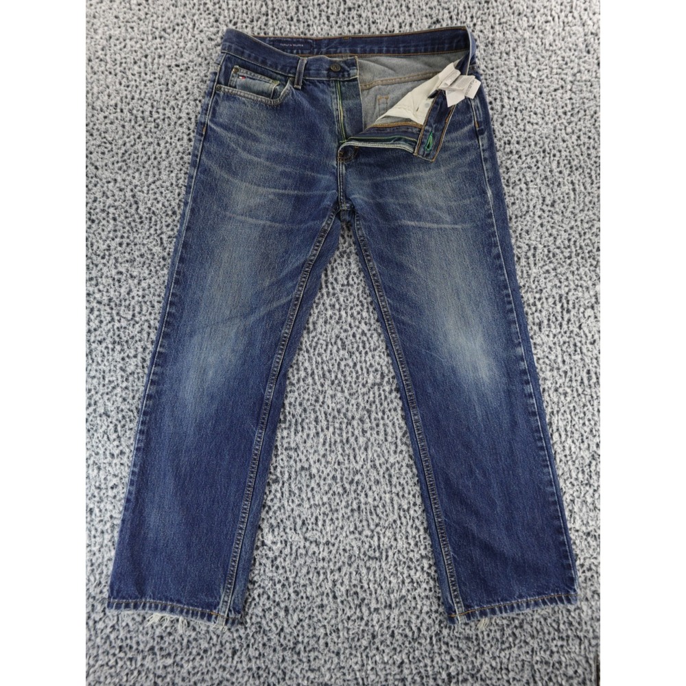 Tommy Hilfiger Mens Jeans Blue Denim Pants 32X30 Bootcut Jeans Excellent Conditi